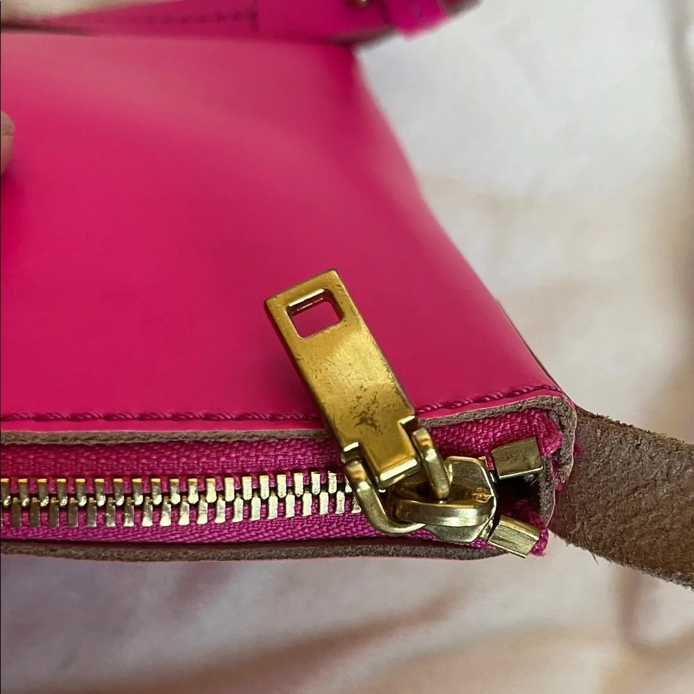 J. Crew Leather Vibrant Pink Crossbody Bag - Picture 11 of 12
